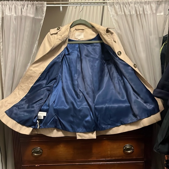 Host Pick Loft Women's Size 4 Petite Tan Pea Coat W/Pockets - Picture 5 of 15